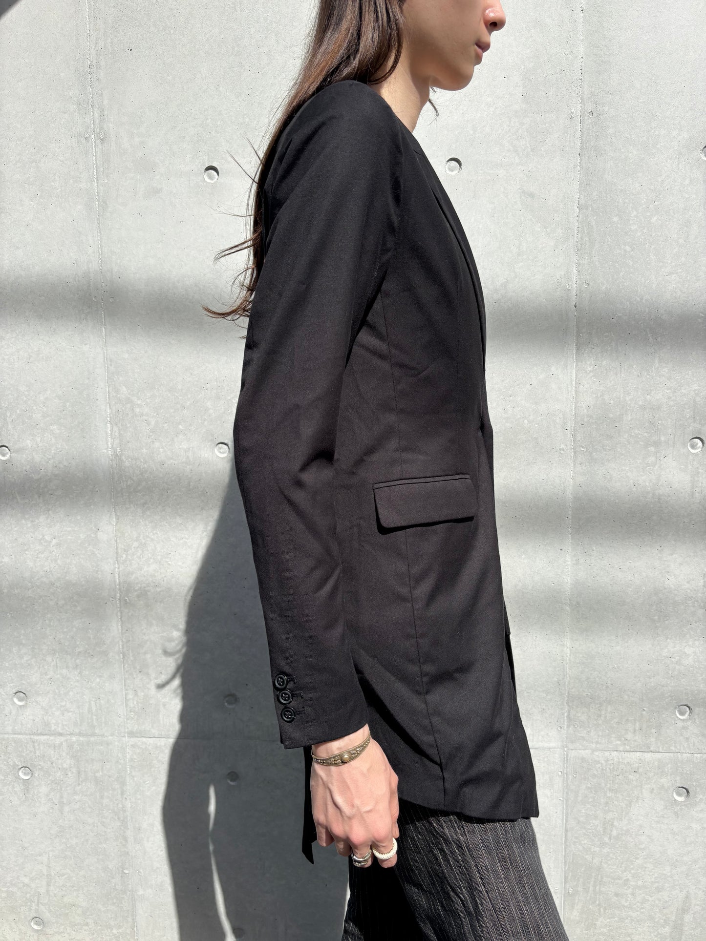 Civarize Asymmetrical Pleated Blazer Coat (S)