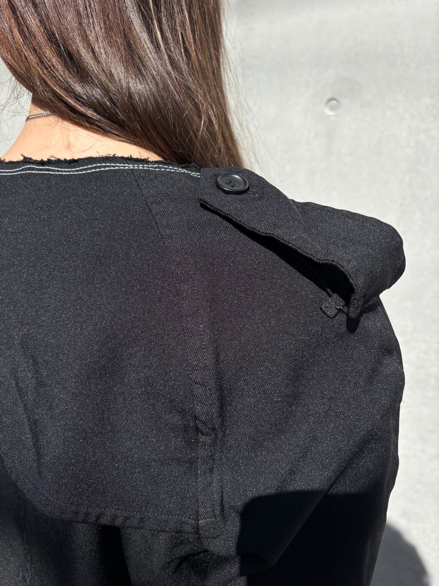 SS/11 Comme des Garcons Black Asymmetrical Military Jacket (S)