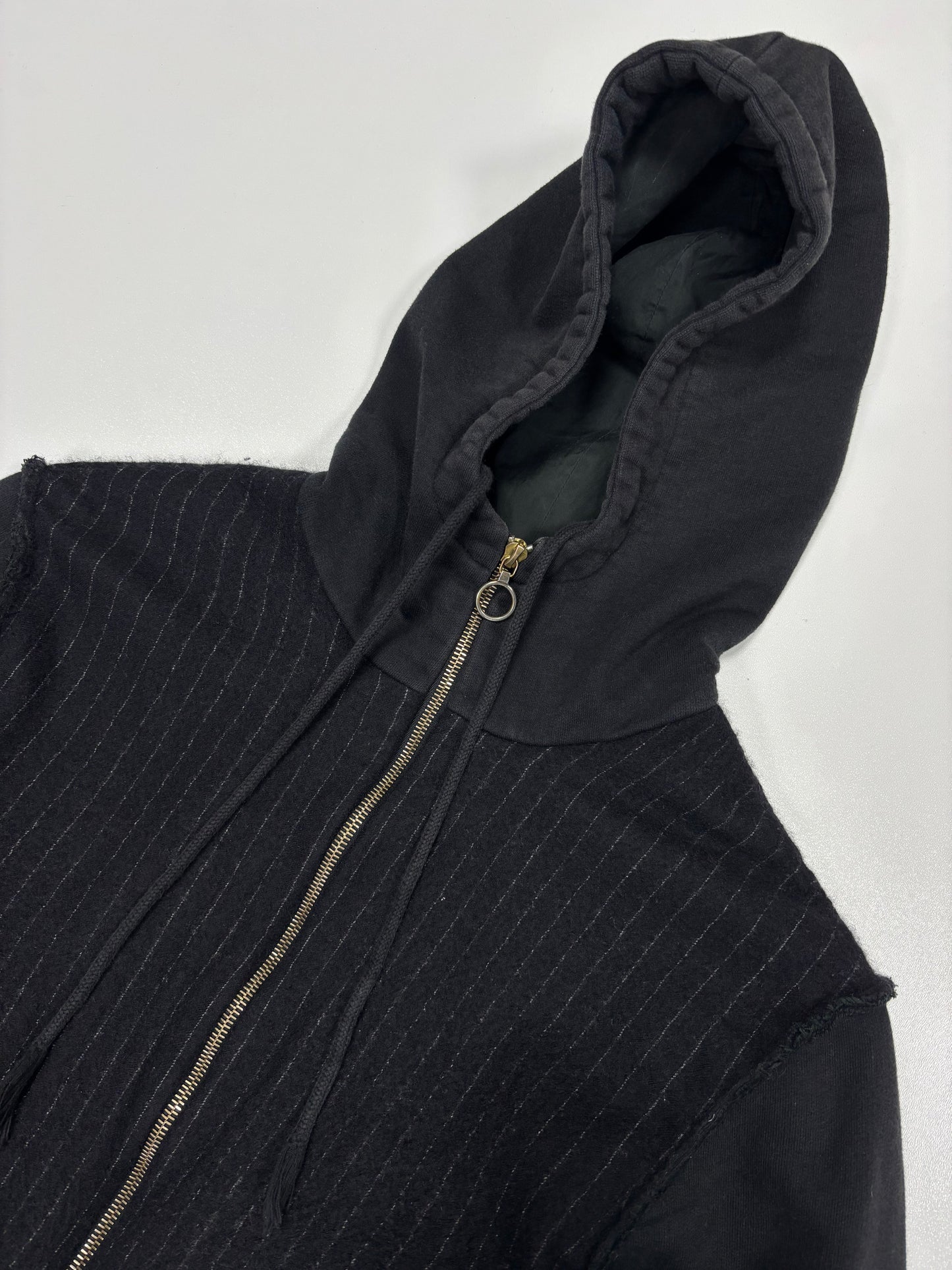Aganovic Pin Stripe Sliced Zip Hoodie (M)