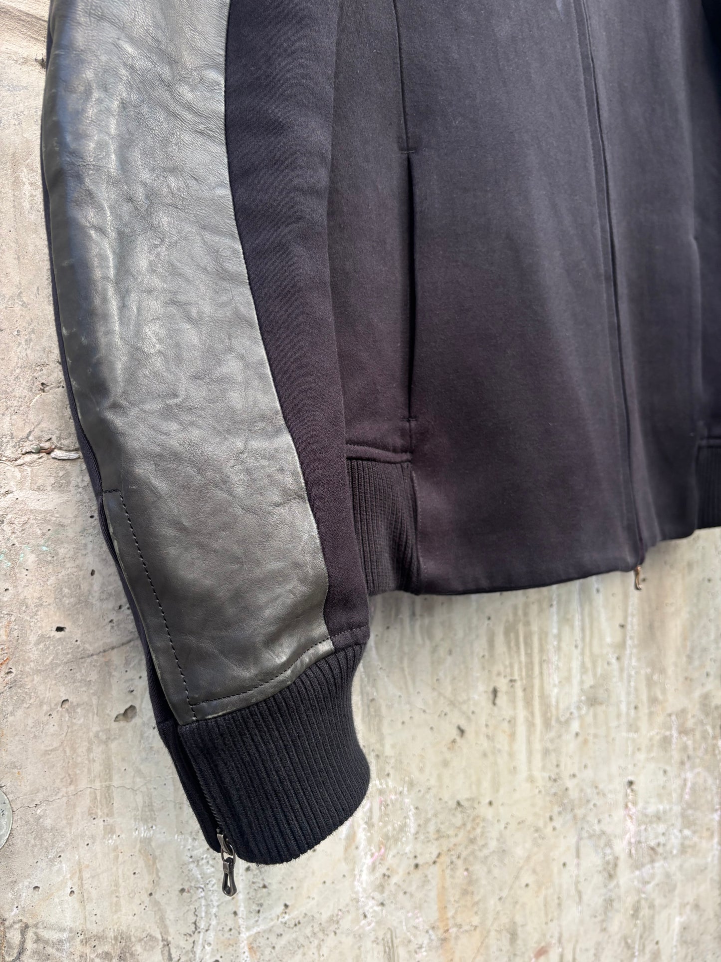 Attachment by Kazuyuki Kumagai Partial Leather Jacket (L)