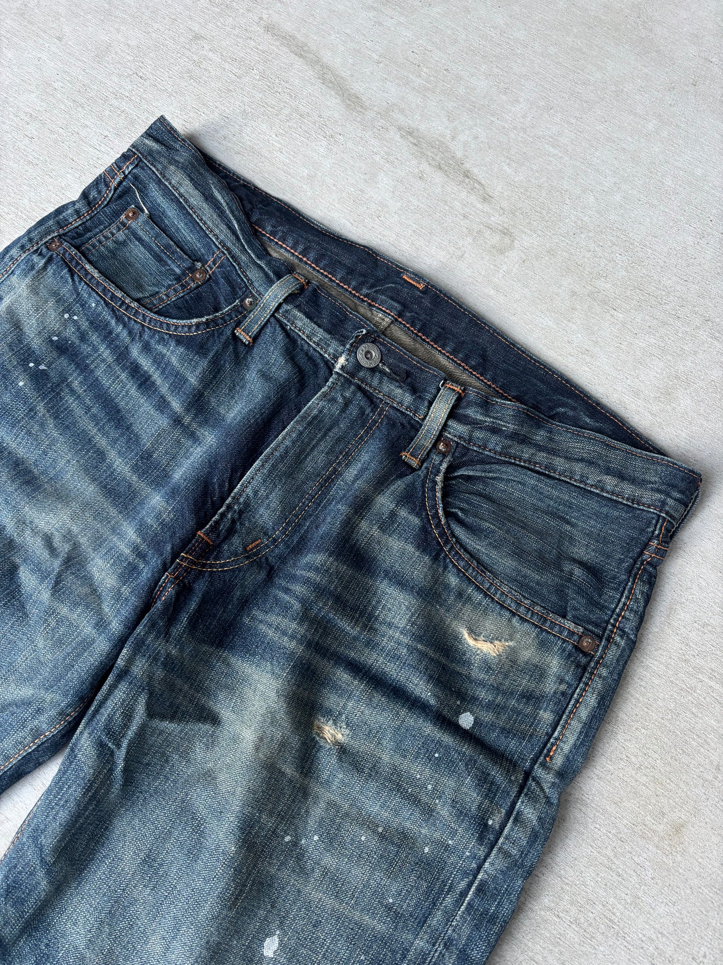 Edwin Underpatch Distressed Denim (34)