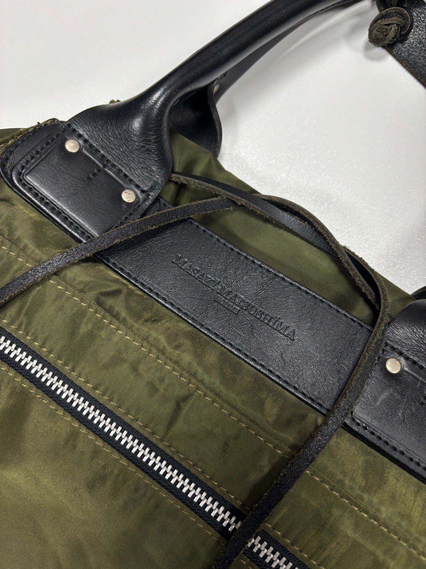 Masaki Matsushima Nylon Bag with Leather Handles