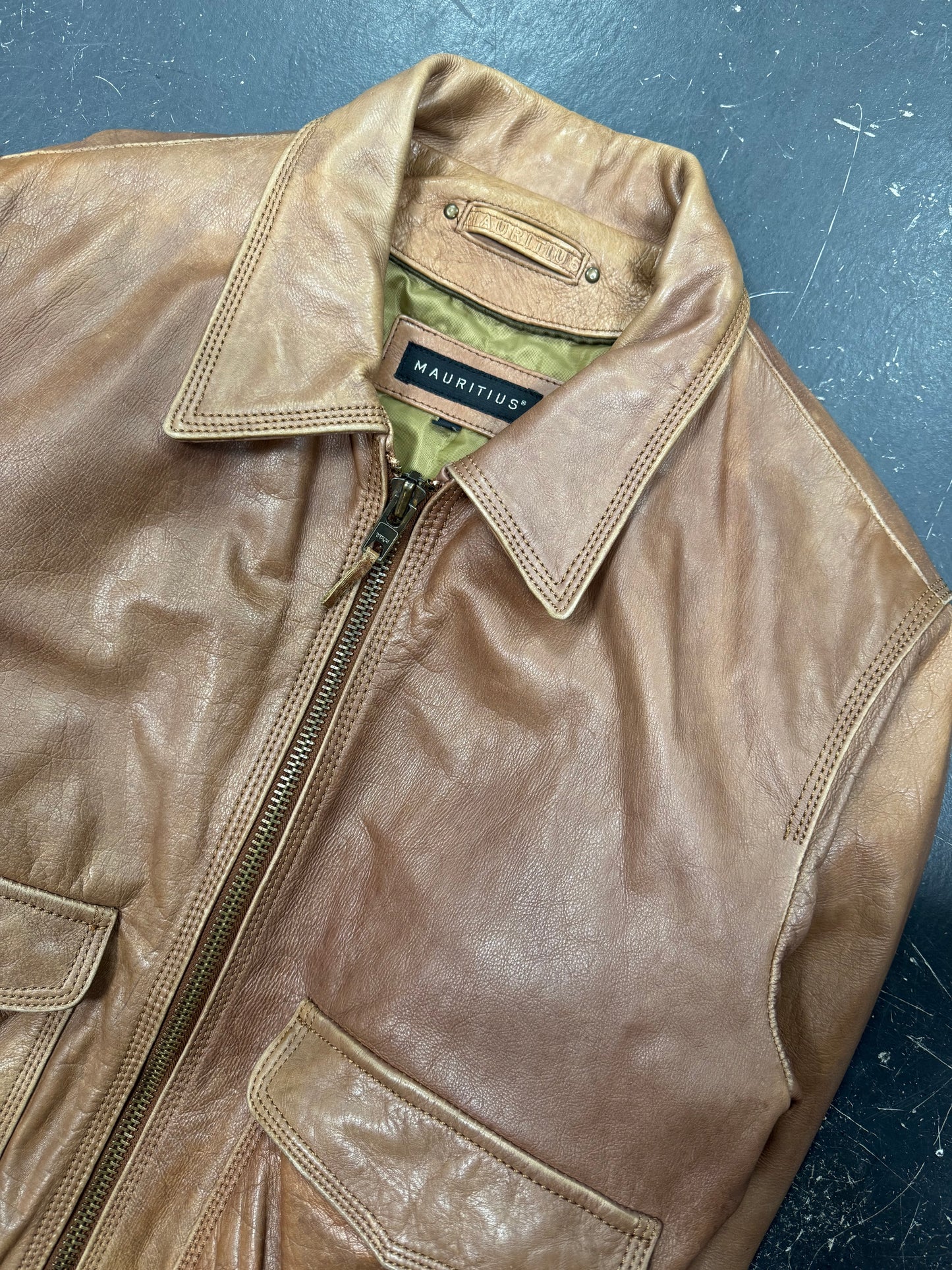 Mauritius Bomber Leather Jacket (M)