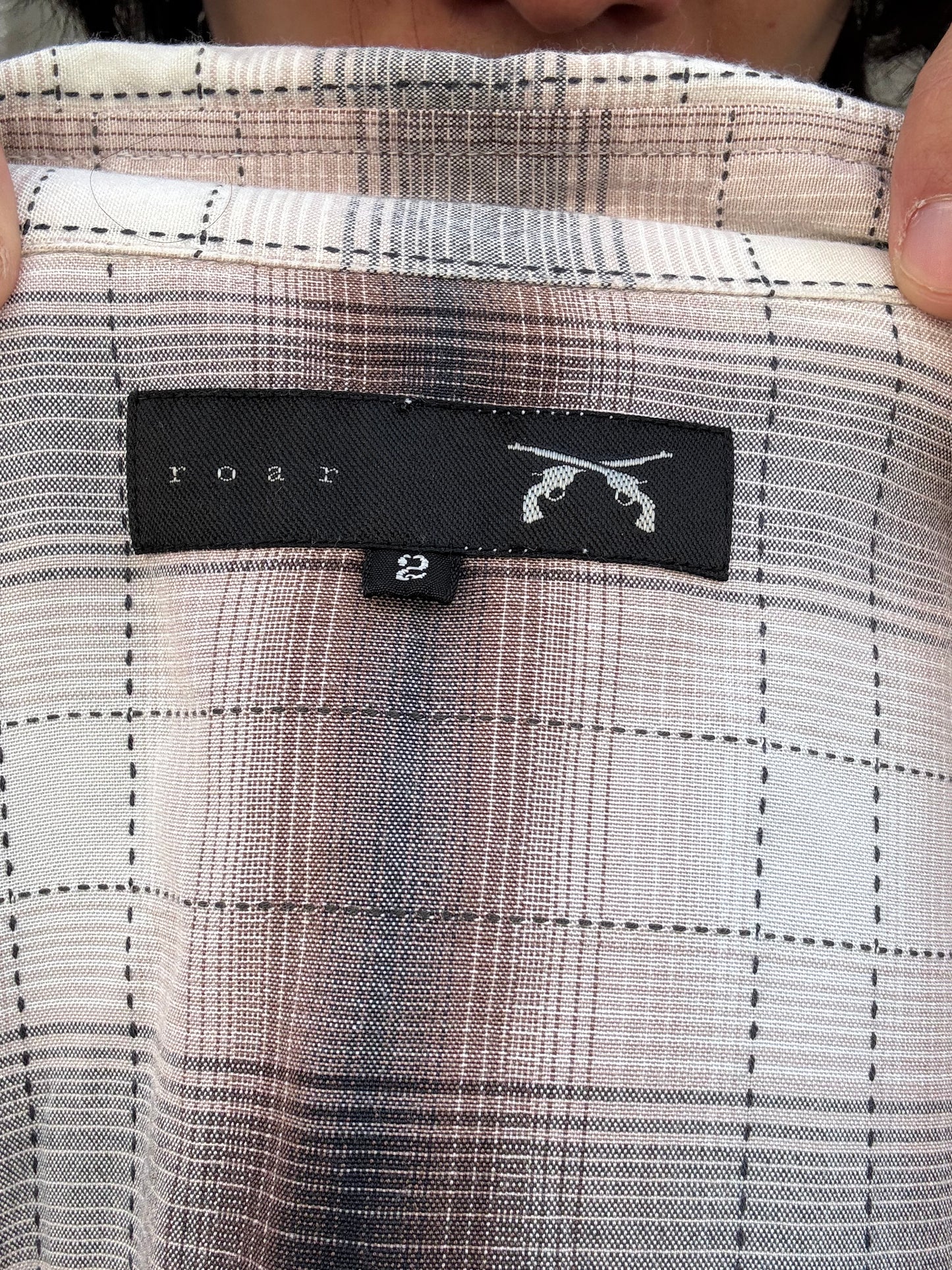 Roar Checkered Zip Shirt (M)