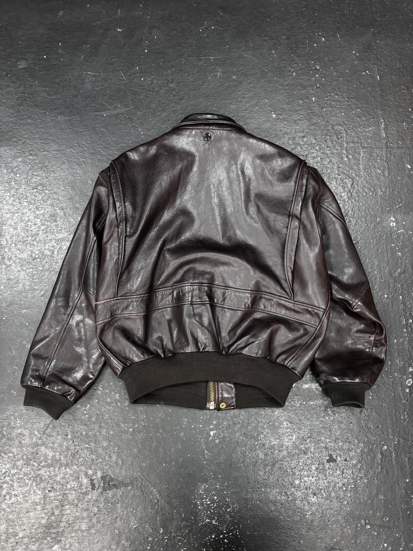 Aviator Bomber Leather Jacket (M)