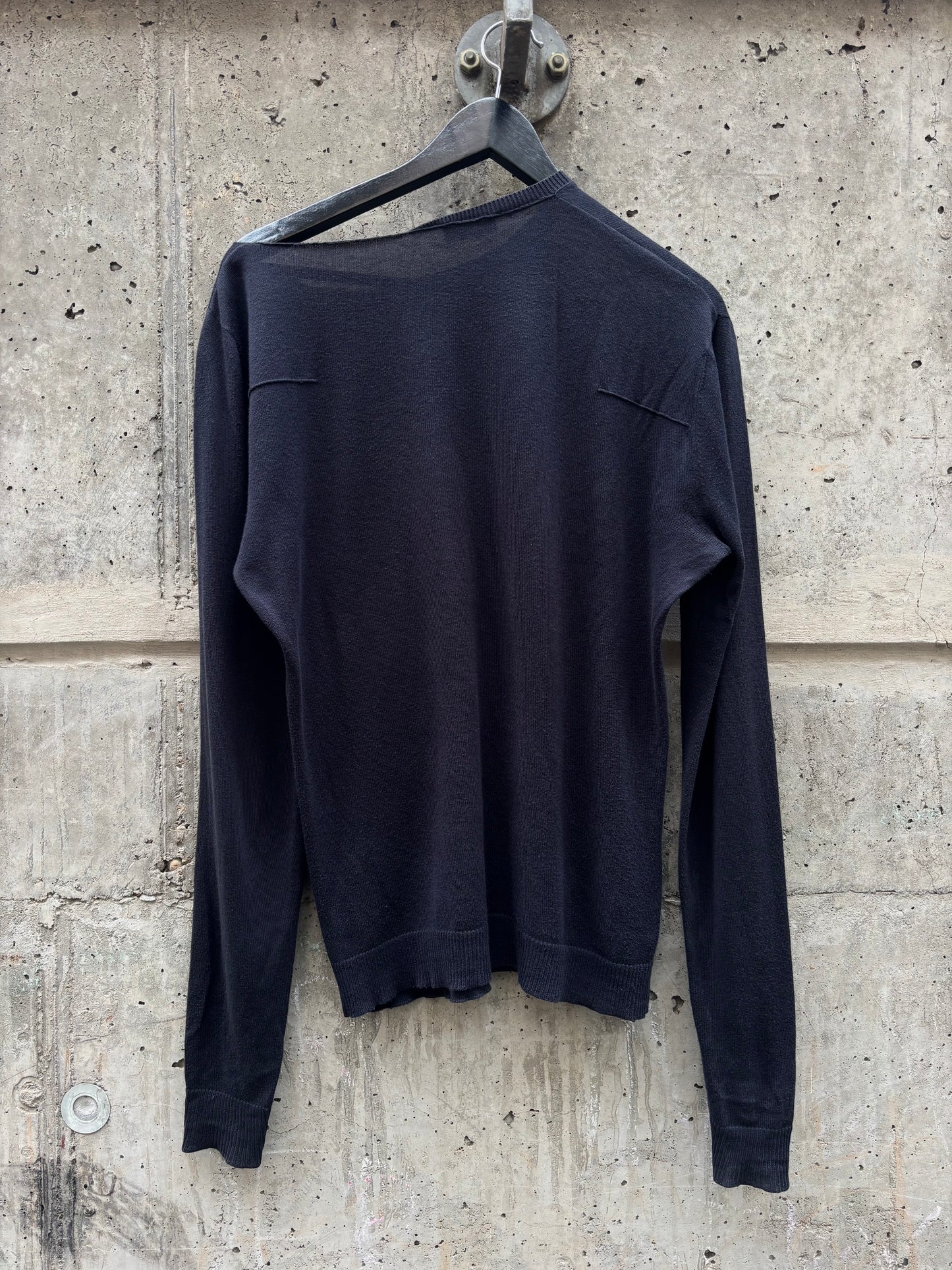 SS2006 Dior by Hedi Slimane Distressed Neckline Sweater (M)