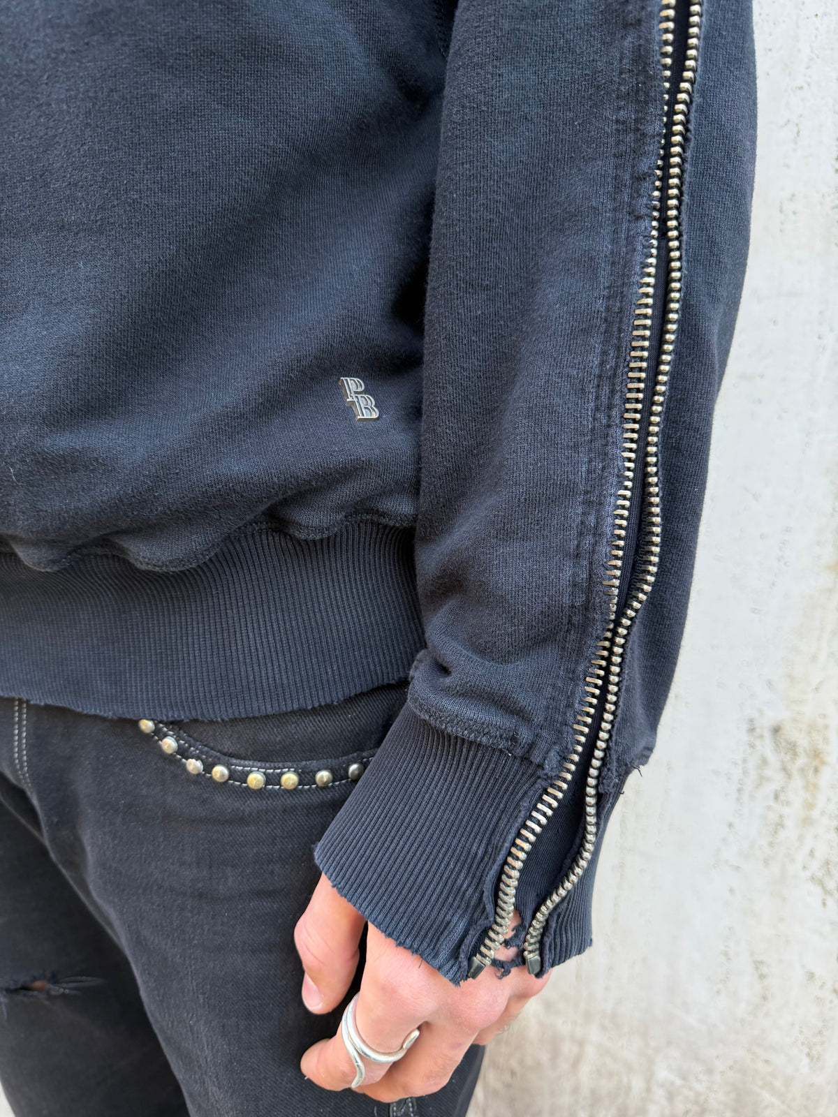 Pierre Balmain Multi Zip Crewneck Sweatshirt (XL)