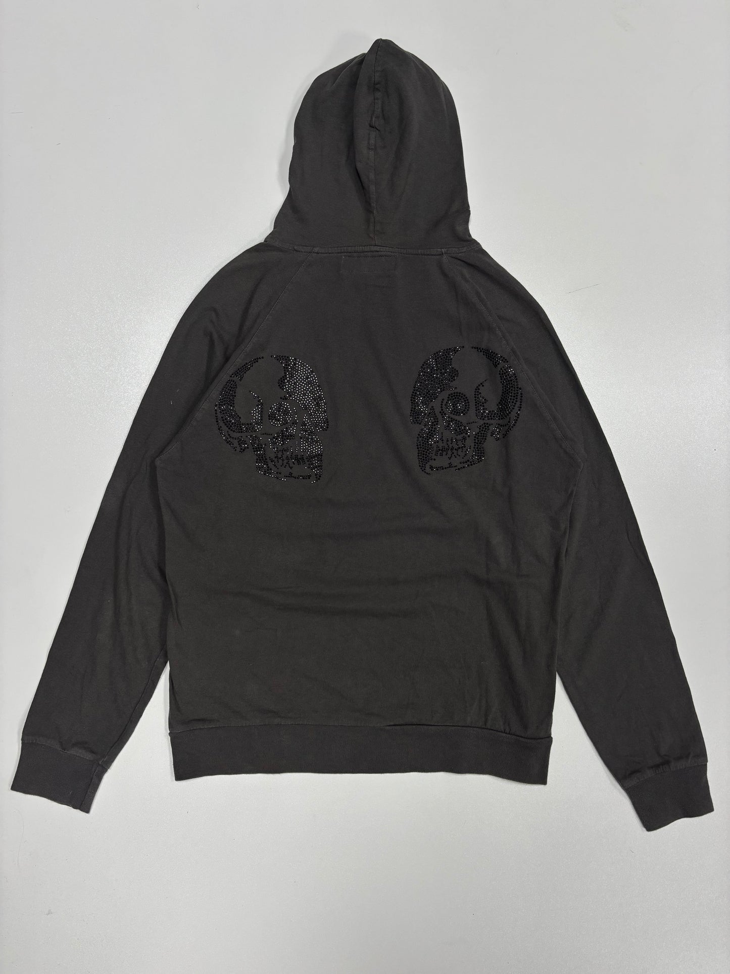 Bad Spirit Double skull Rhinestone Hoodie (XL)