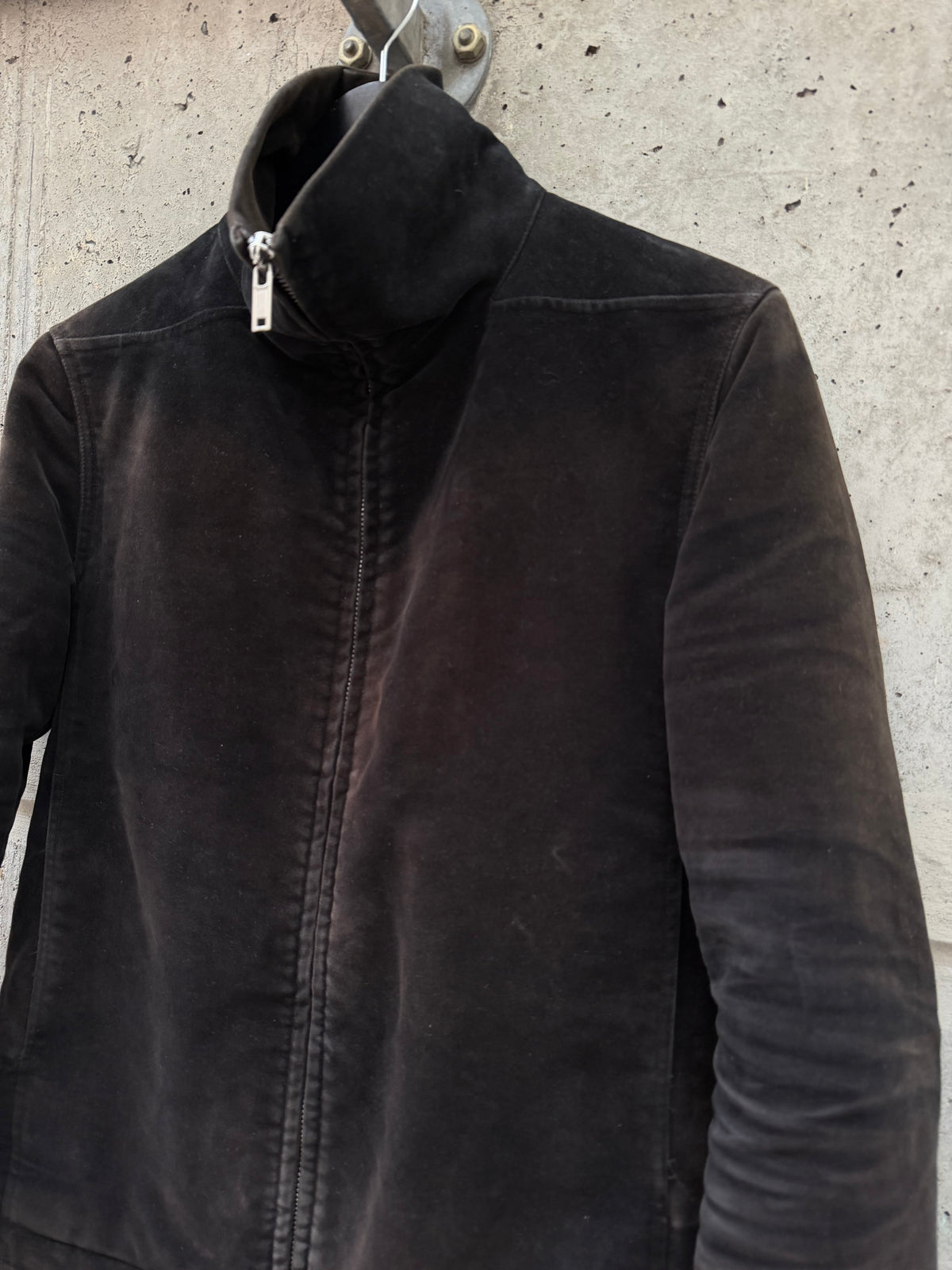 AW/17 Rick Owens Darkshadow Brushed High Collar Zip Jacket (48)