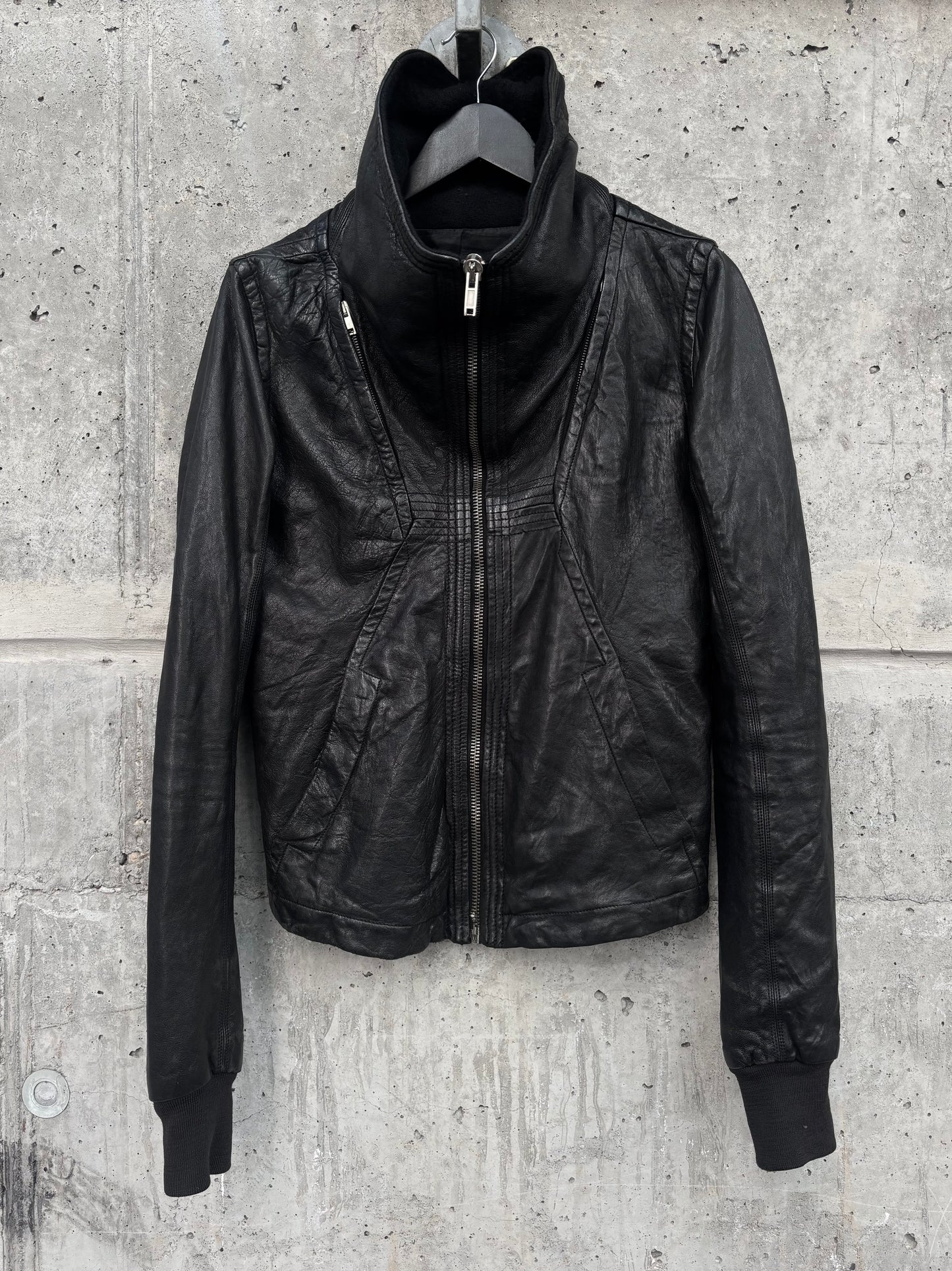 AW/08 Rick Owens Maga High-Neck Leather Jacket (46)