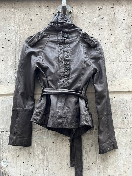 All Saints Asymmetrical Leather Jacket (S)