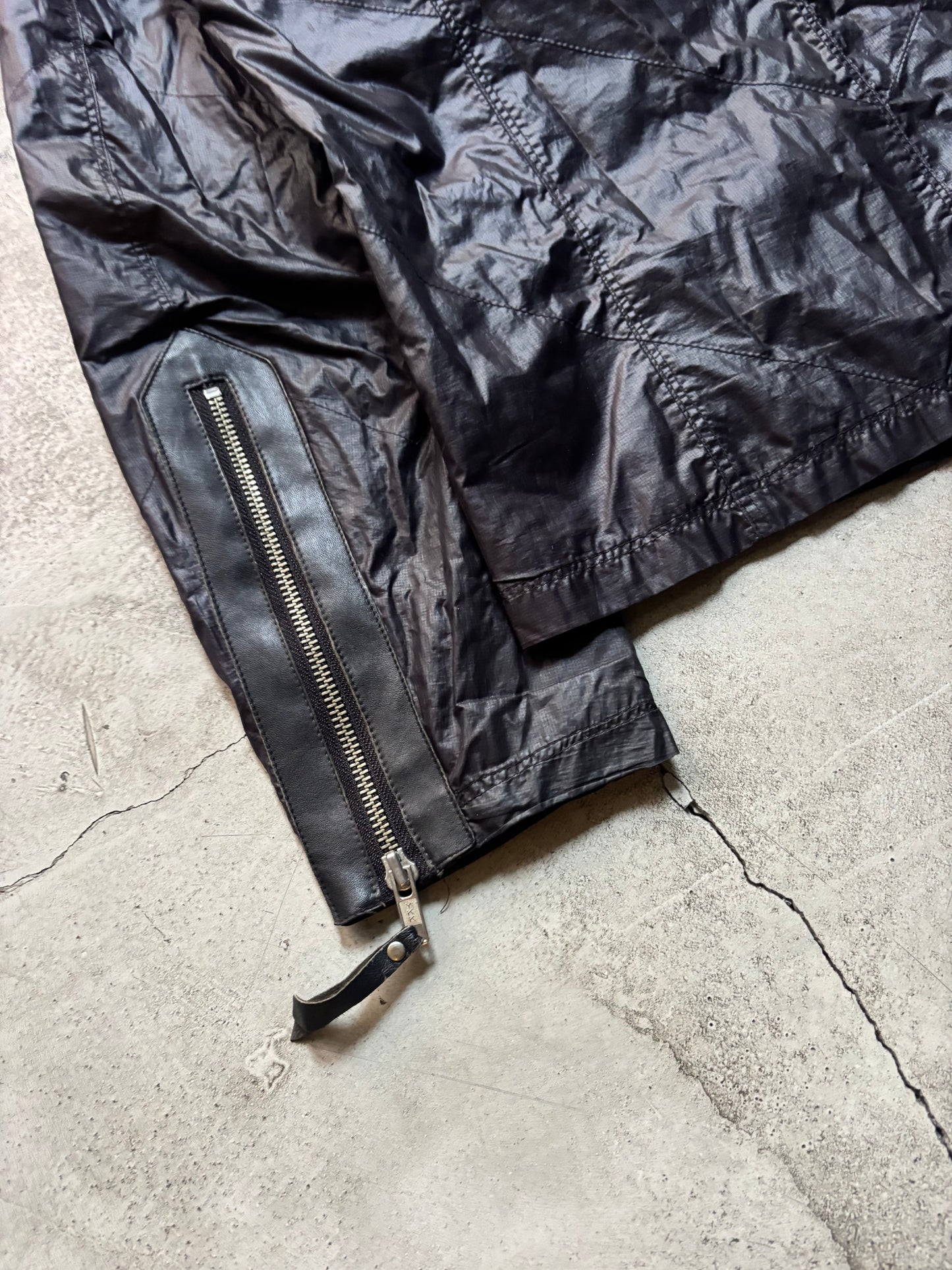 NO ID Leather Detailed Nylon Rider Jacket (S)