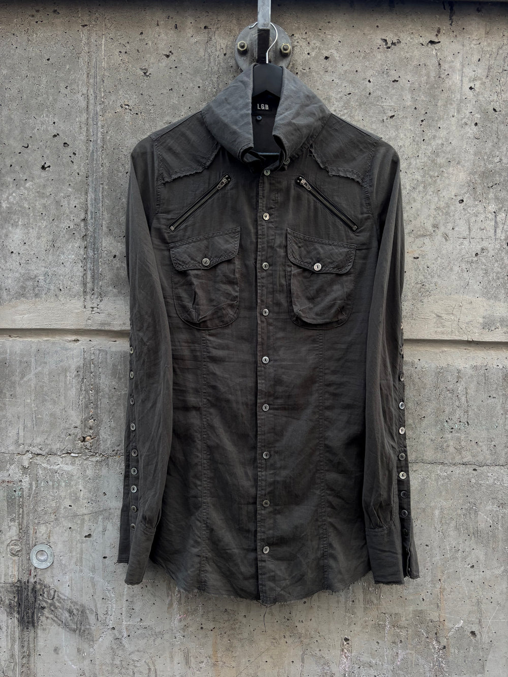 L.G.B. flywing asymmetrical Zippers Griffin Shirt (2)