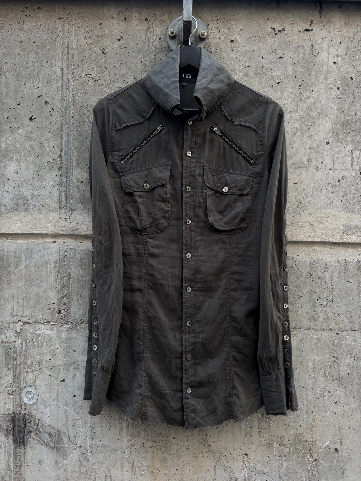 L.G.B. flywing asymmetrical Zippers Griffin Shirt (2)