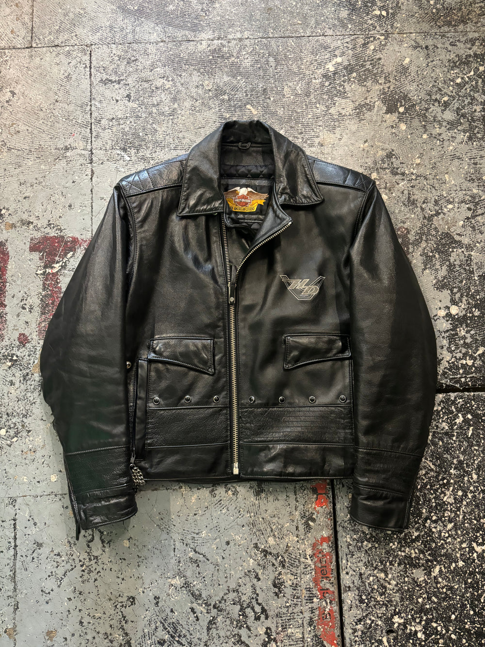 Harley Davidson Biker Leather Jacket (M)