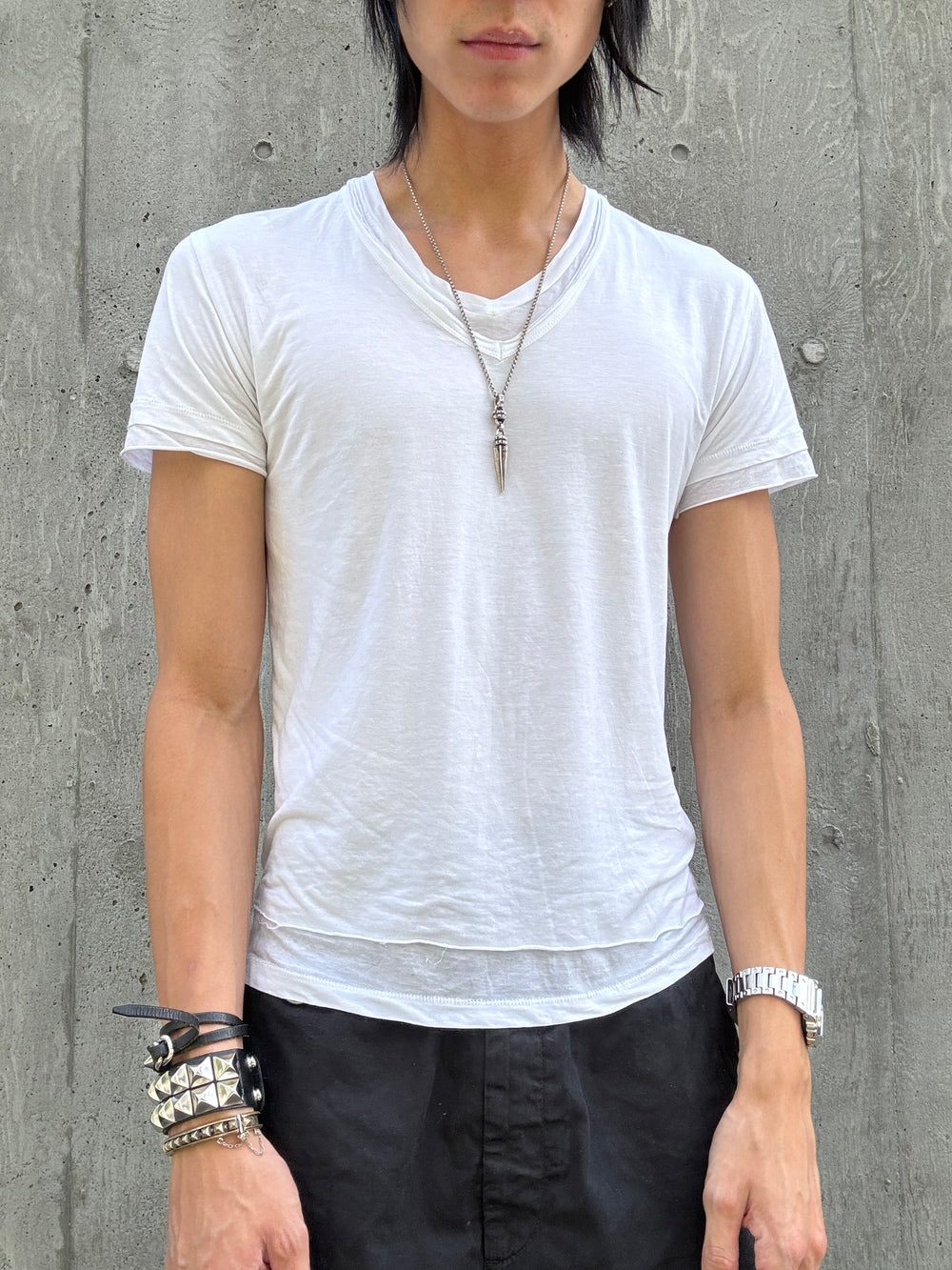 Neill Barrett Double Layered V-Neck Shirt (M)