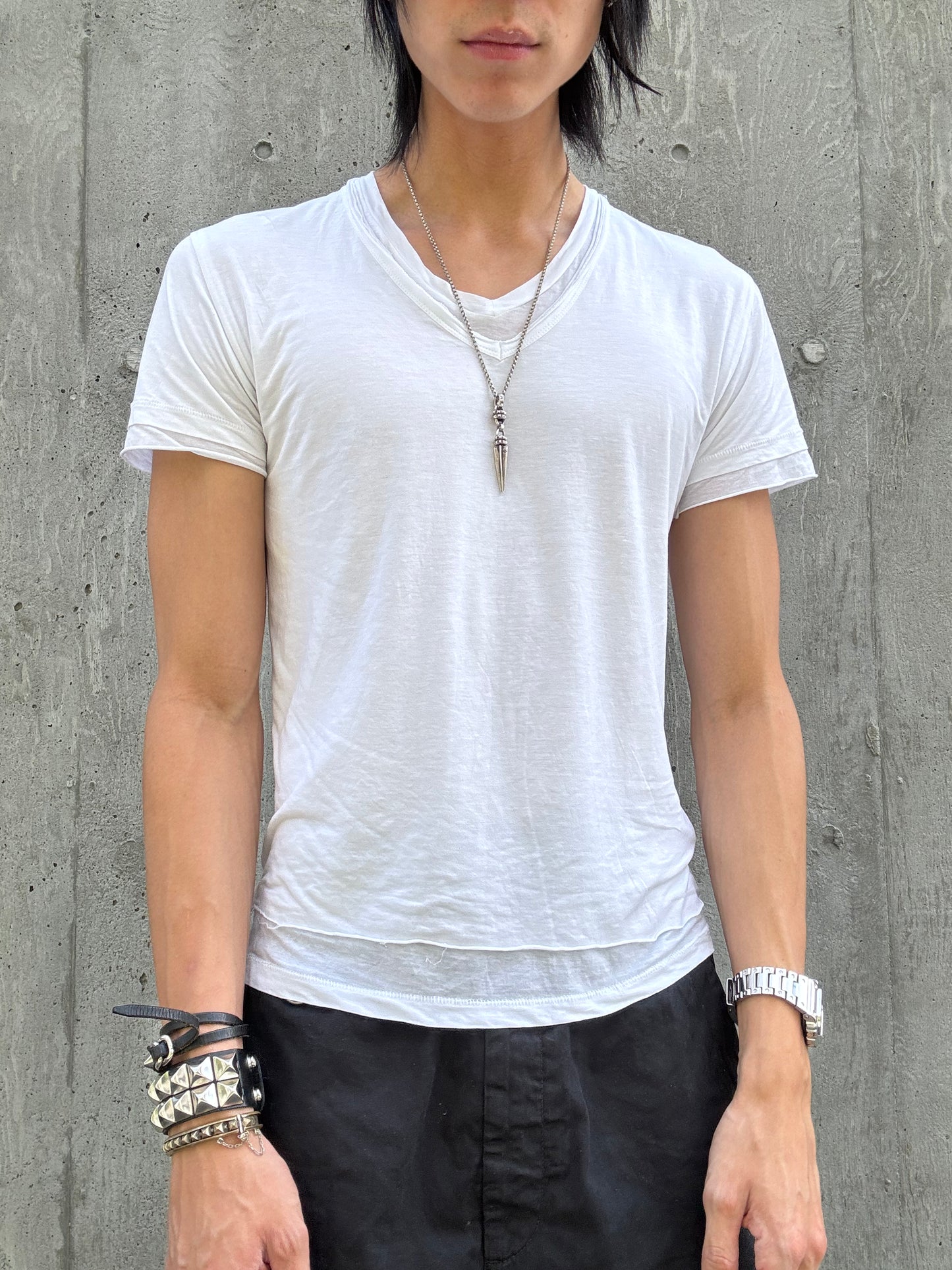 Neill Barrett Double Layered V-Neck Shirt (M)