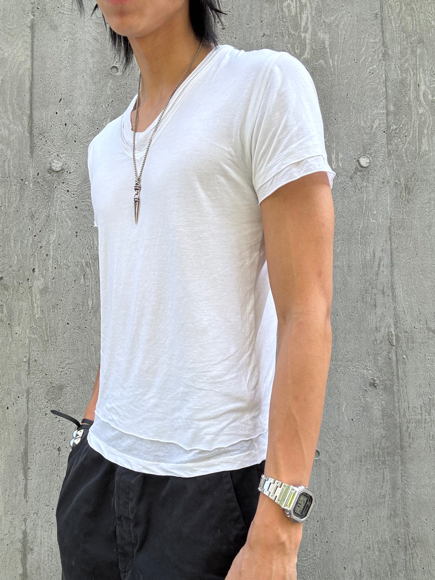 Neill Barrett Double Layered V-Neck Shirt (M)