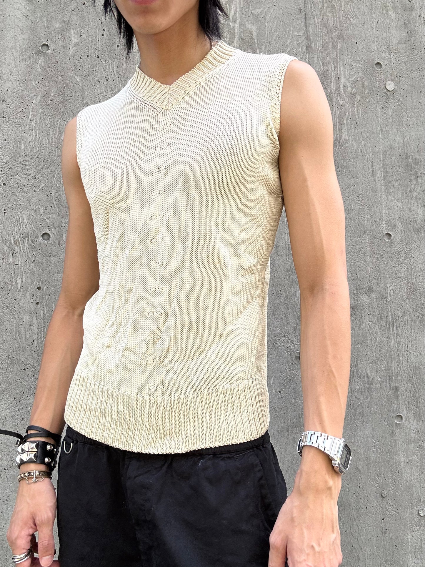 AW1999 Comme des Garcons tricot Woven Knit Tanktop (M)