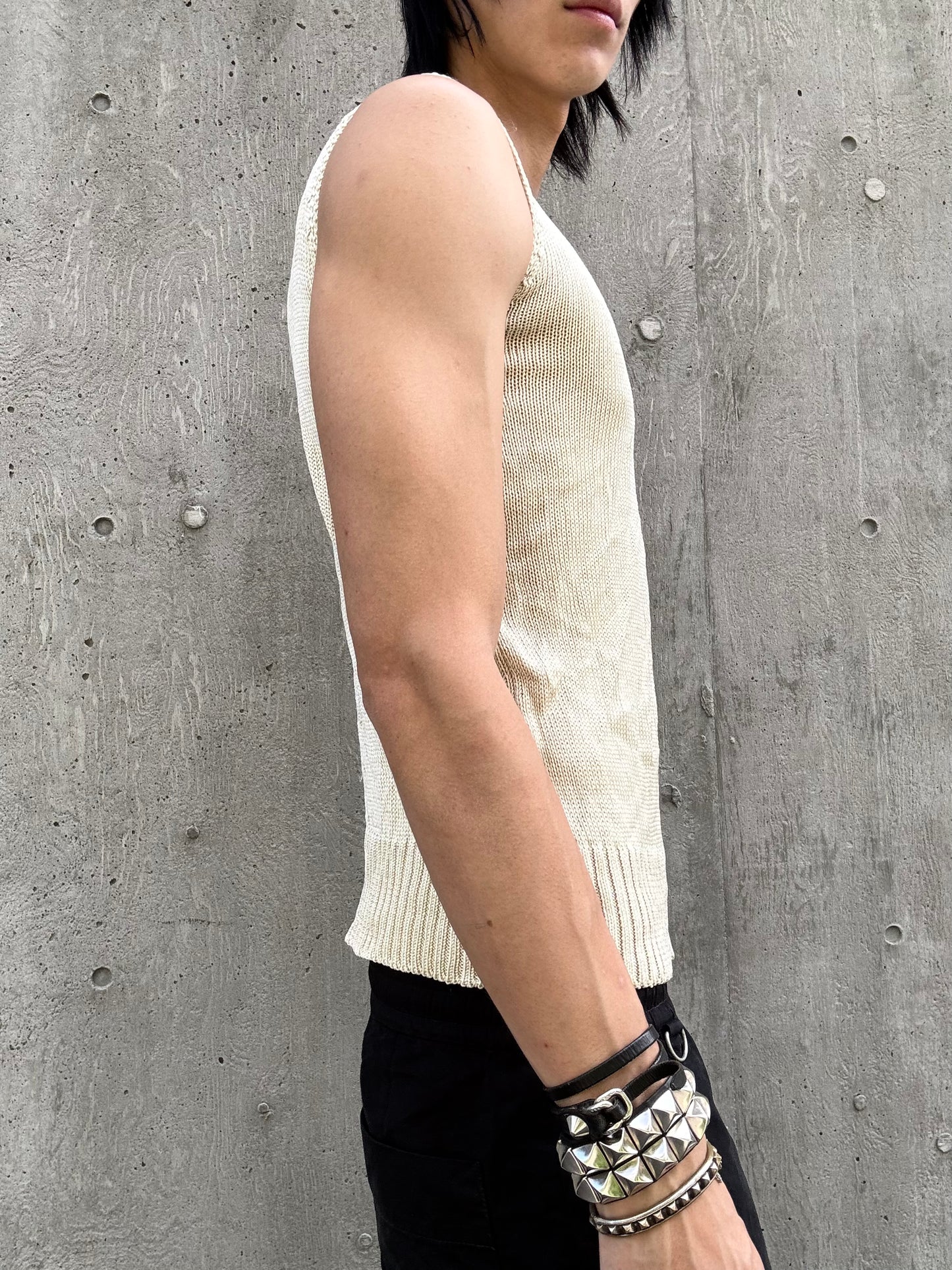 AW1999 Comme des Garcons tricot Woven Knit Tanktop (M)