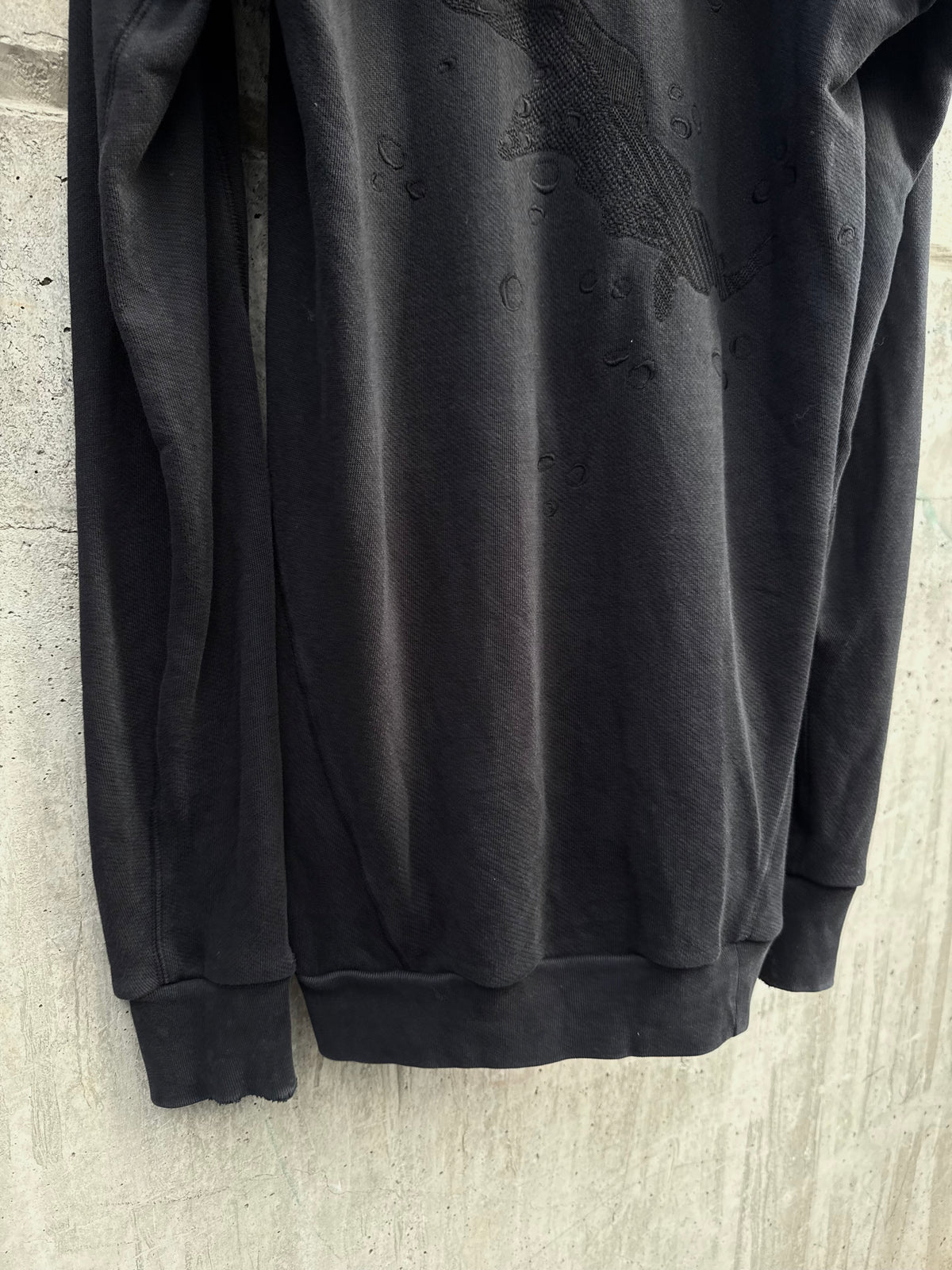 11 By Boris Bidjan Saberi Zip Collar Textured Print Hoodie (L)