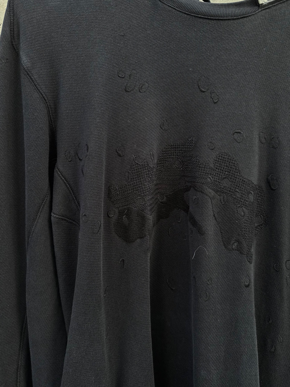 11 By Boris Bidjan Saberi Zip Collar Textured Print Hoodie (L)