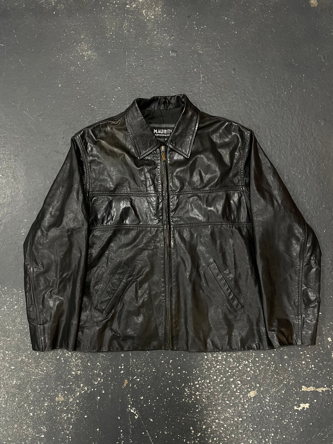 Mauritius Leather Jacket Shiny Black (XL)