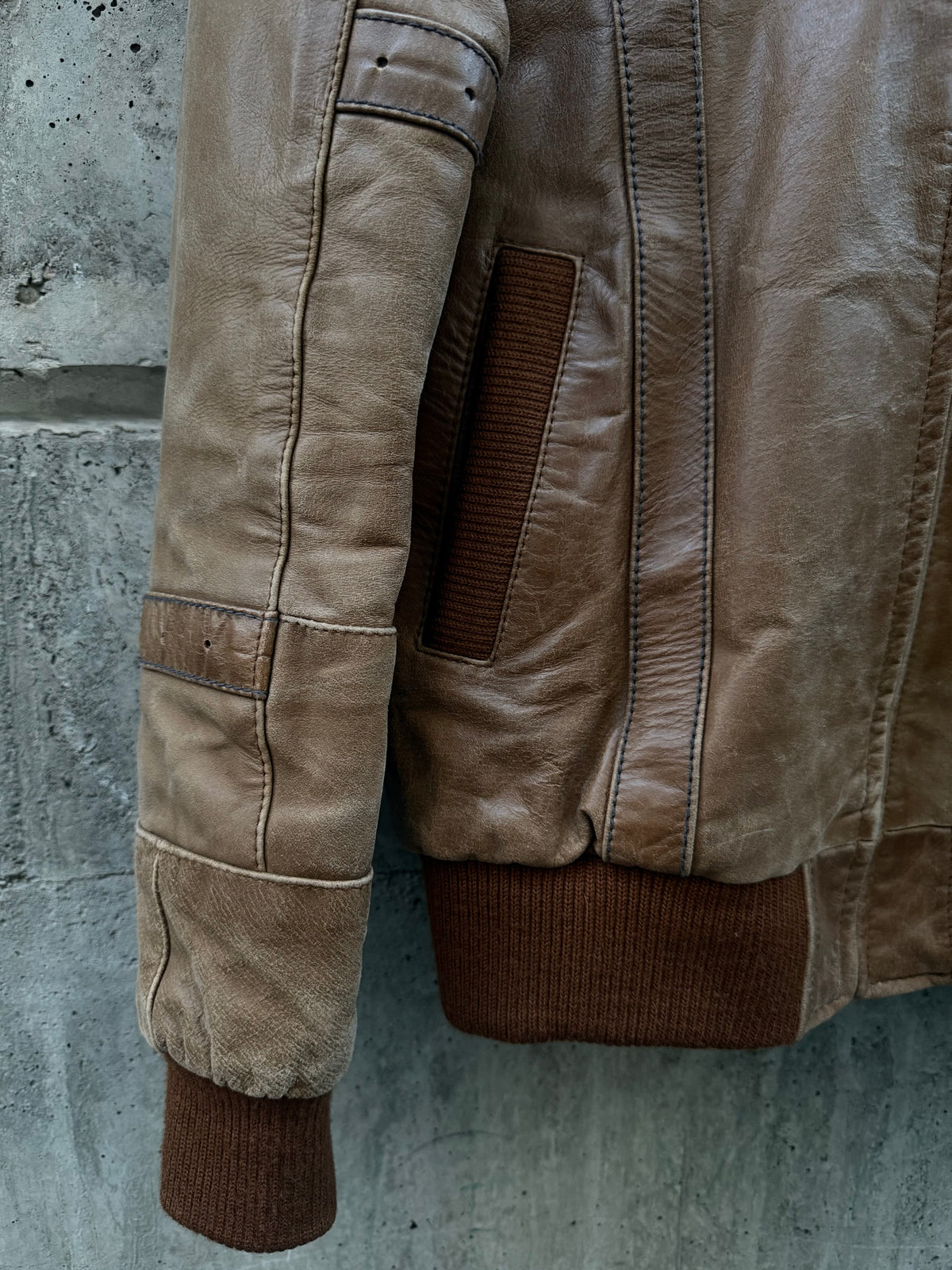 Alprausch Leather Hooded Bomber Jacket