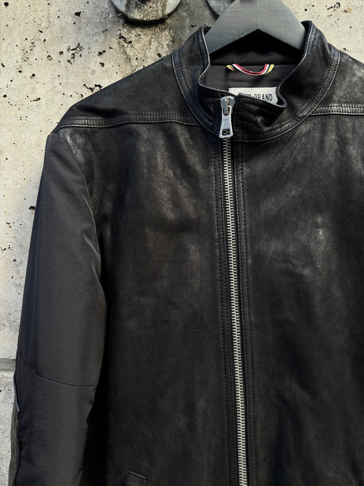 Asymmetrical Hybrid Fabric Rider Jacket (L)