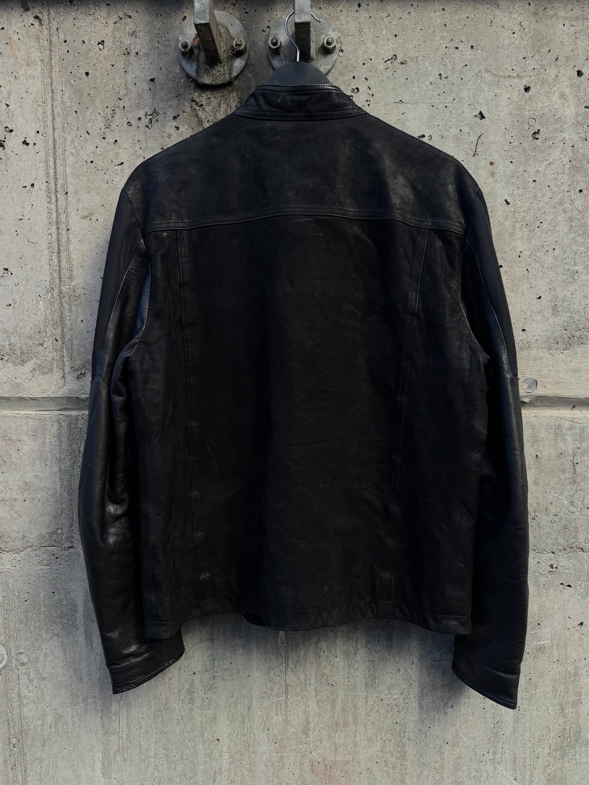 Asymmetrical Hybrid Fabric Rider Jacket (L)