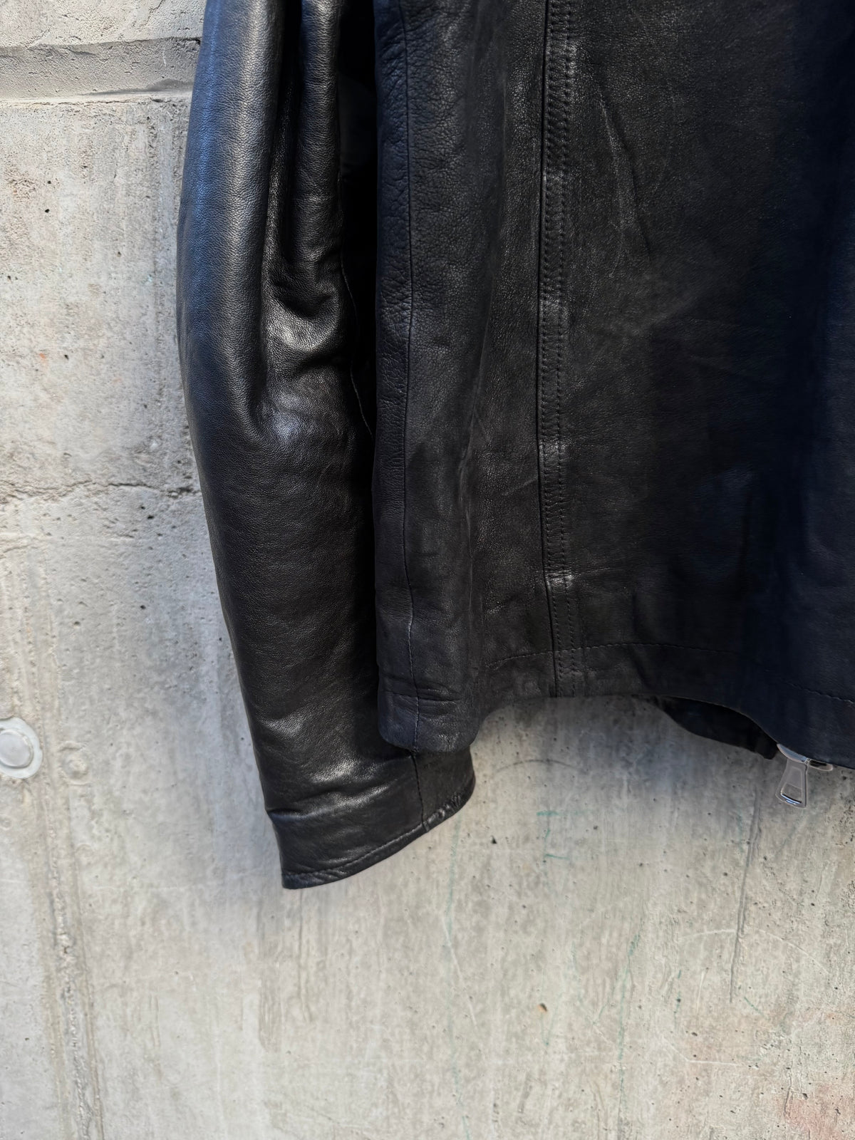 Asymmetrical Hybrid Fabric Rider Jacket (L)