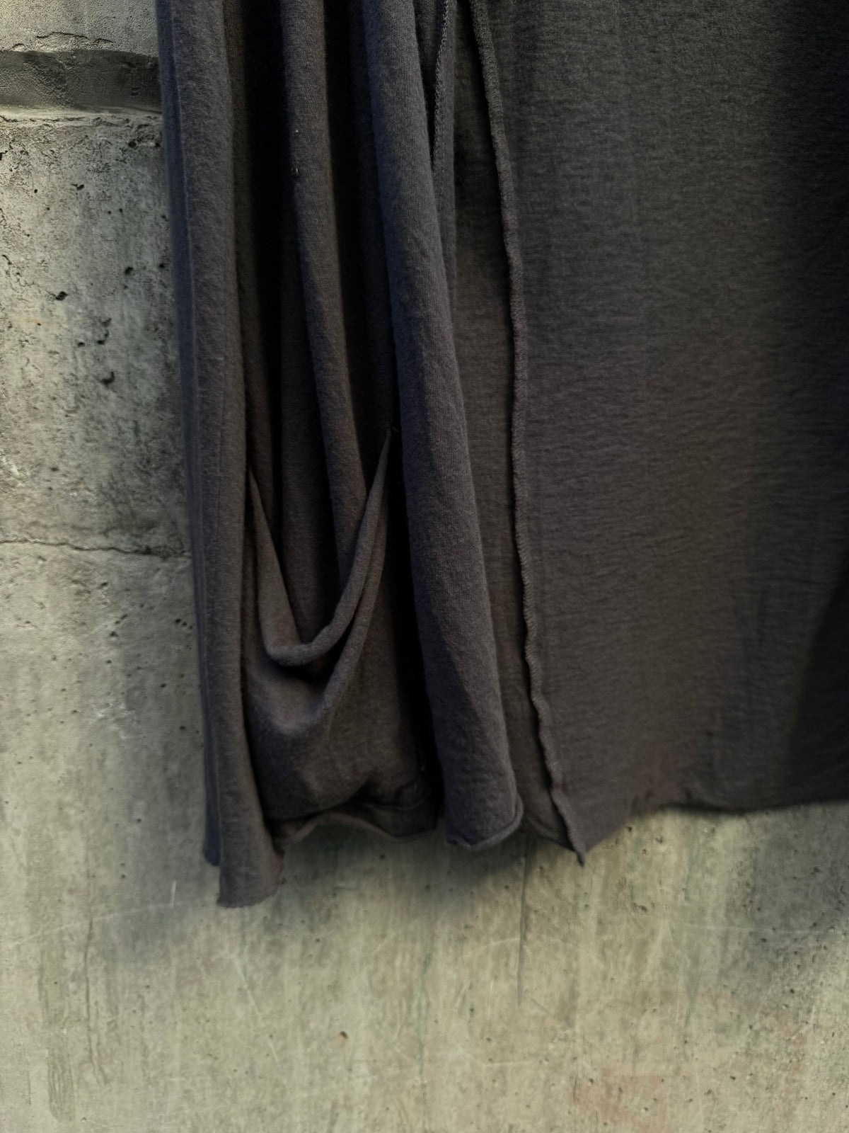 L.G.B. (Le Grand Bleu) Open-Front Draped Jersey Cardigan (M)