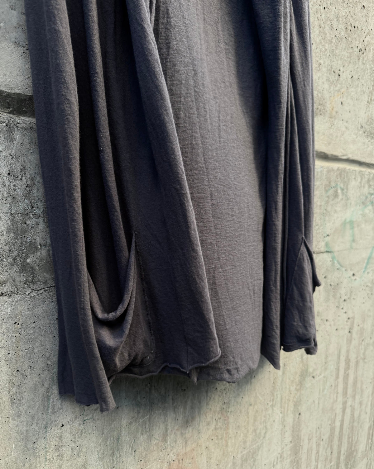 L.G.B. (Le Grand Bleu) Open-Front Draped Jersey Cardigan (M)