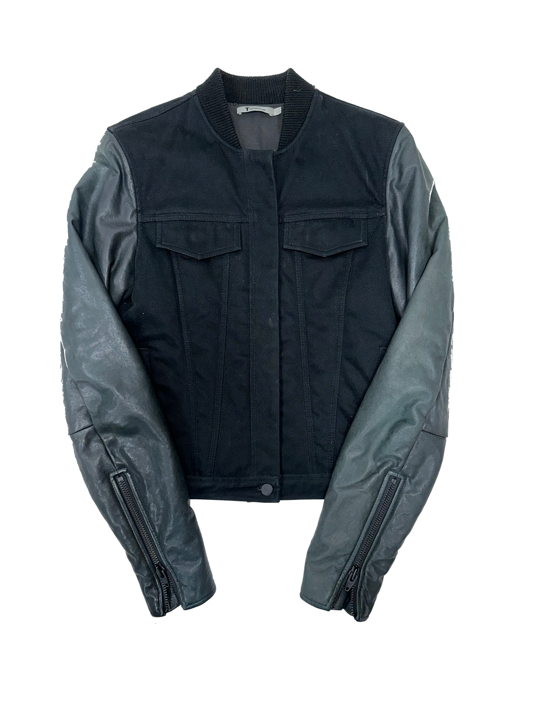 Alexander Wang Tailored Denim Leather Sleeve Jacket (M)