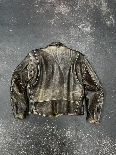 Faded Biker Leather Jacket (M)