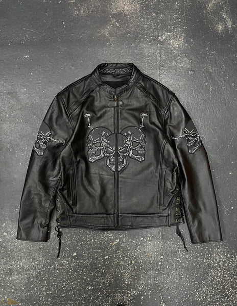 Gothic Skull Biker Jacket (XXL)