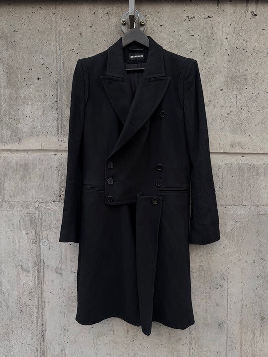 AW/11 Ann Demeulemeester Asymmetric Double Breasted Long Coat (S)