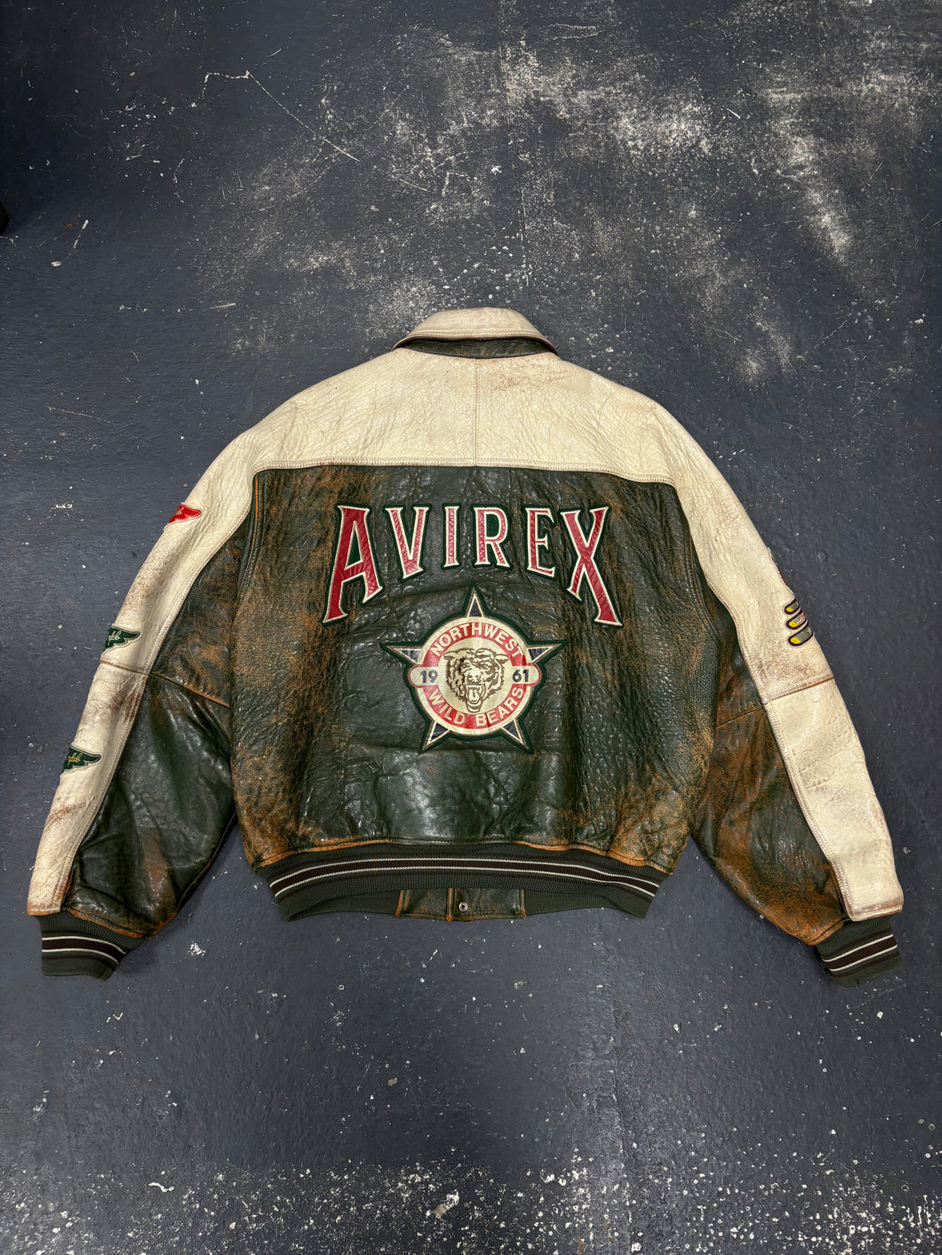 Avirex Wildbears Varsity Leather Jacket (XL)