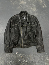 Lade das Bild in den Galerie-Viewer, Biker Leather Jacket with Distressed Seams (L)
