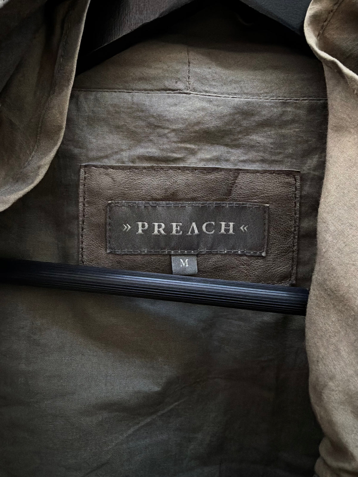 Preach Asymmetrical High Neck Leather Jacket (M)