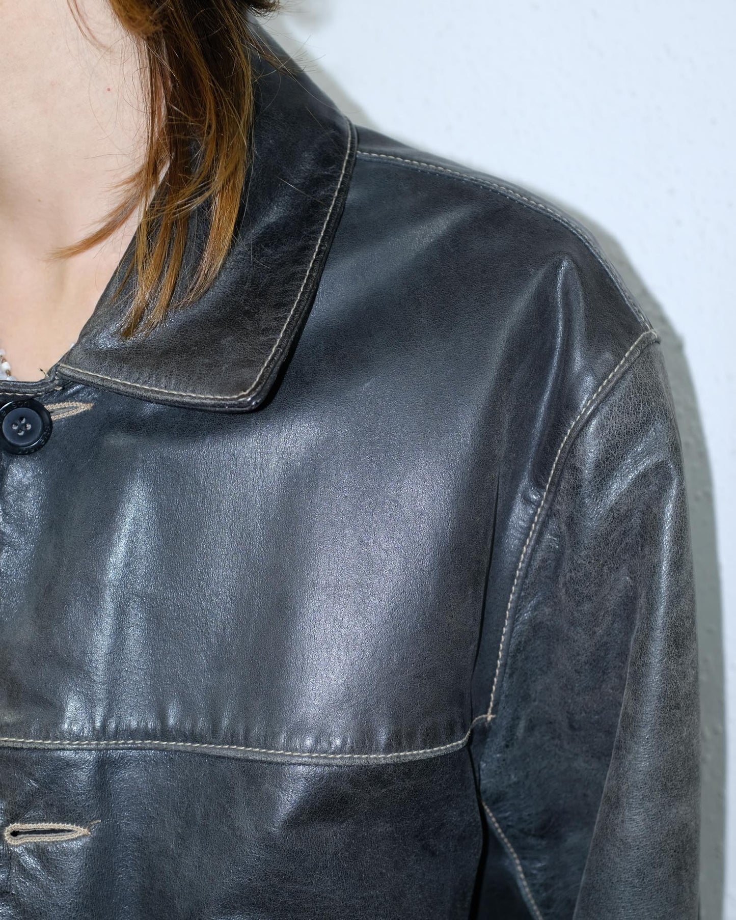 90s Louis Leather Jacket (XXL)