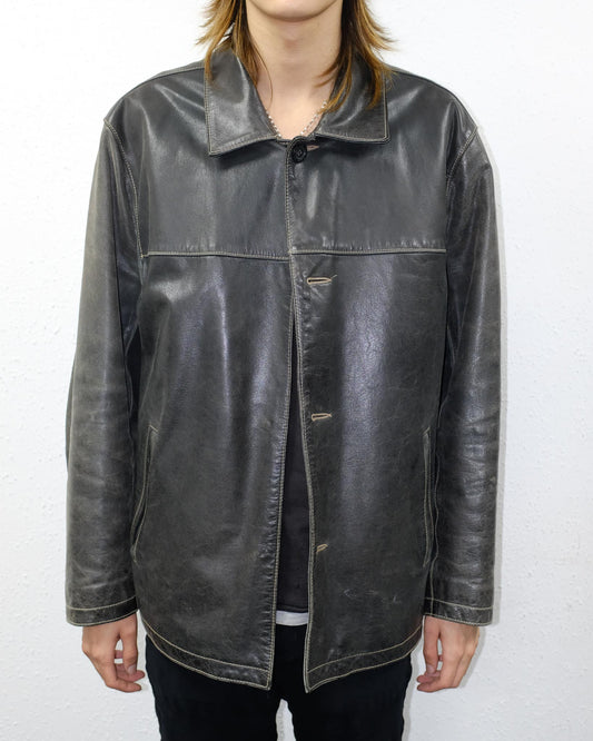 90s Louis Leather Jacket (XXL)