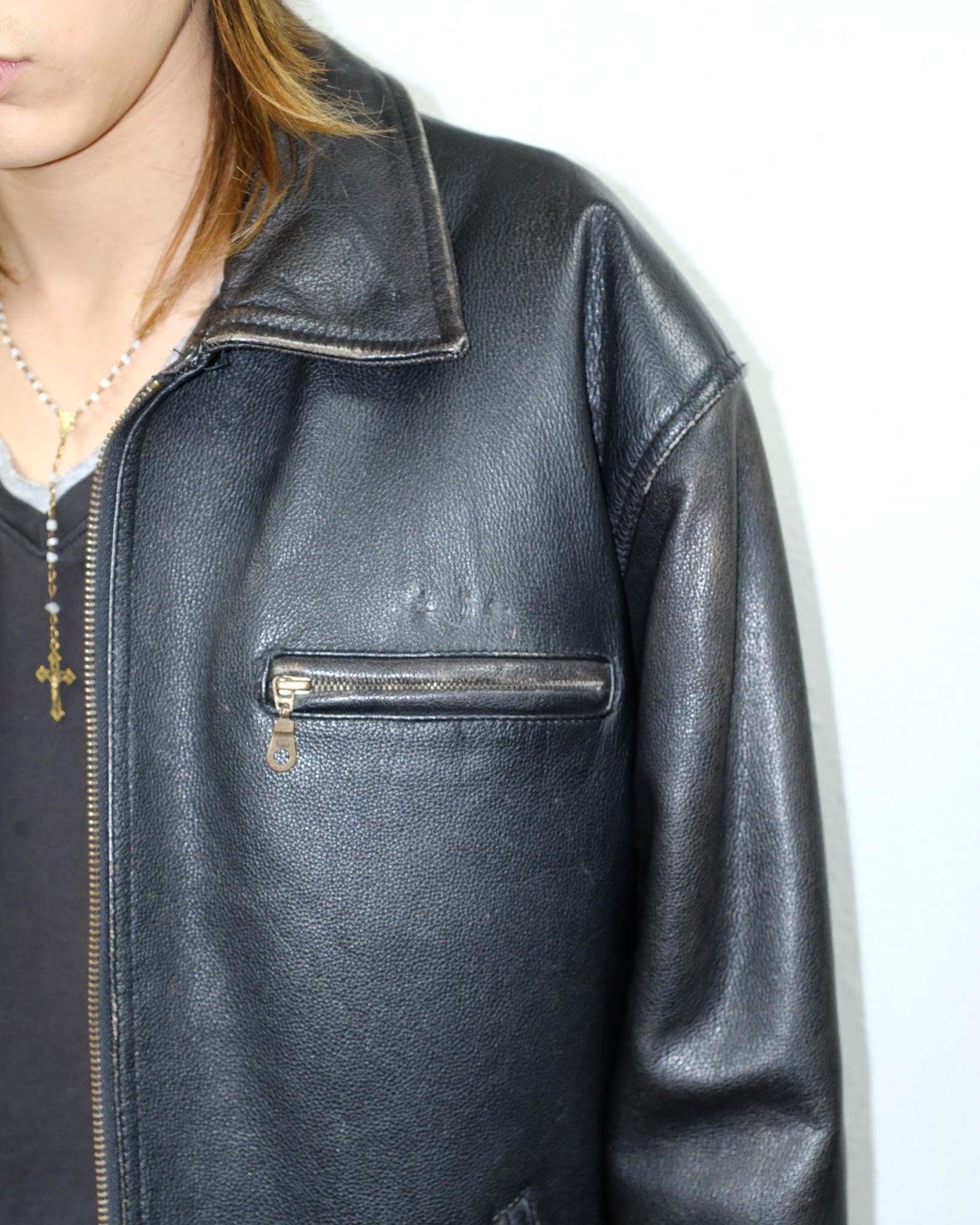 90s Louis Leather Jacket (XXL)