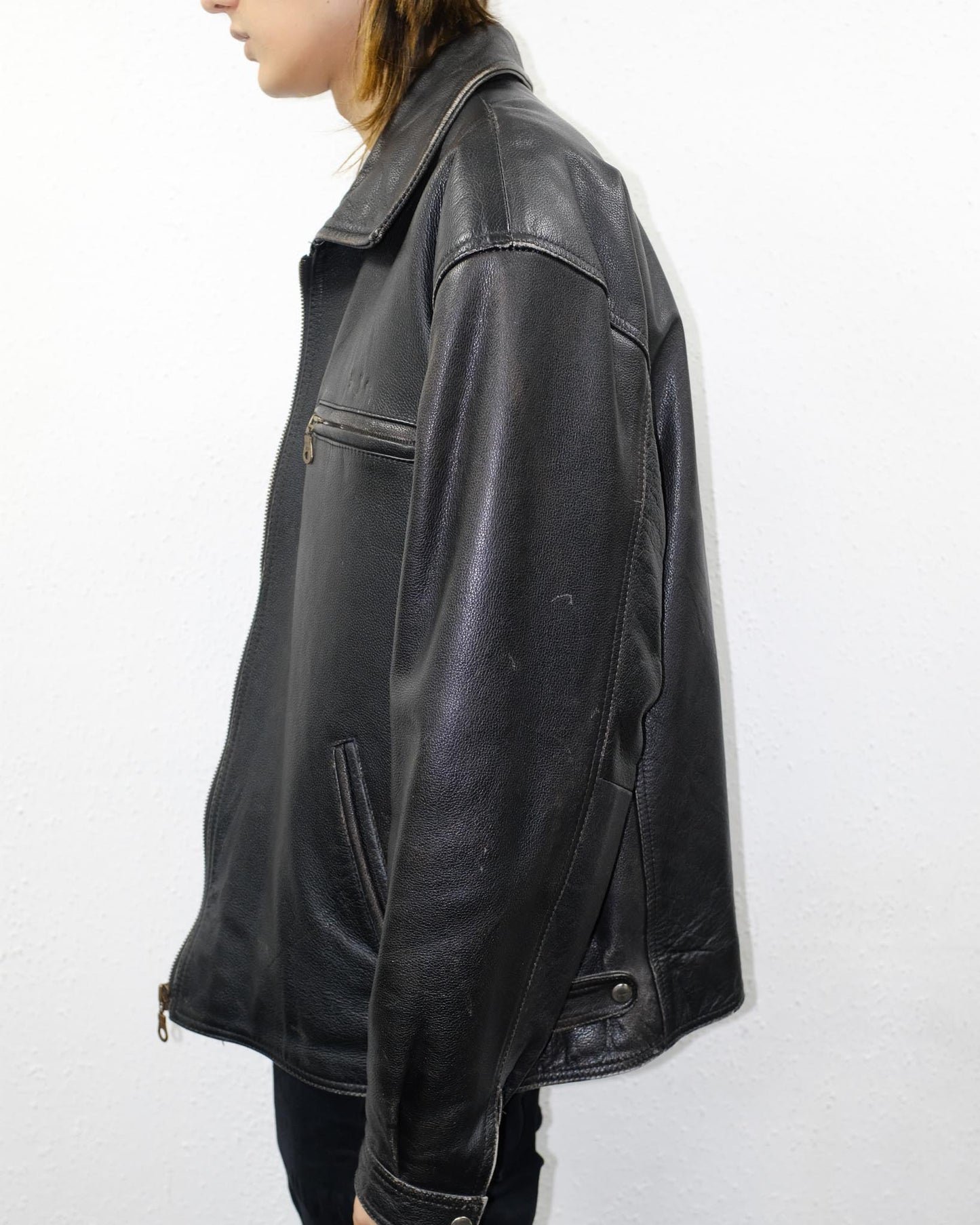 90s Louis Leather Jacket (XXL)