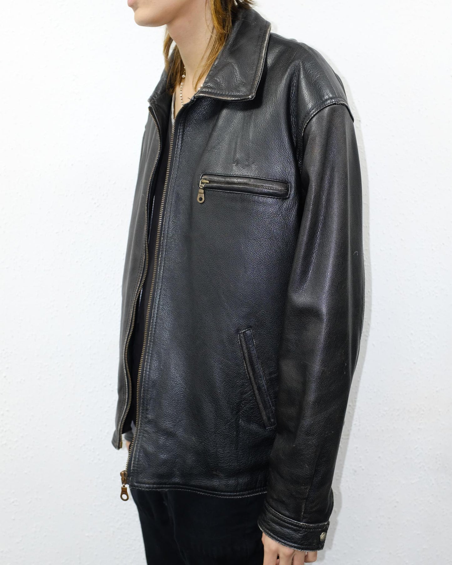 90s Louis Leather Jacket (XXL)