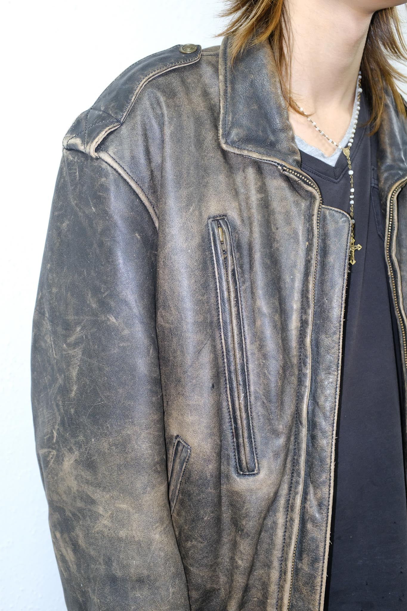 90s Faded Harley Davidson Leather Jacket