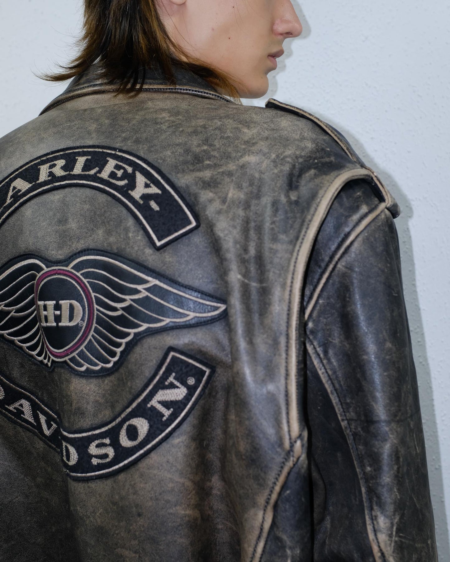 90s Faded Harley Davidson Leather Jacket